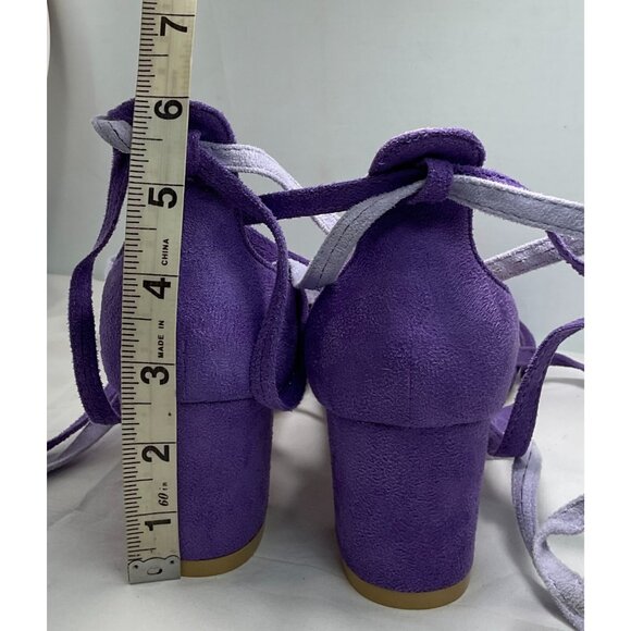 NEW Allegra K Women's Open Toe Color Block Heel Lace Up Sandals SZ 7 - Picture 11 of 16